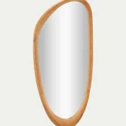 Miroir organique en bois de manguier H80cm - naturel