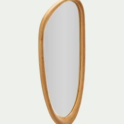 Miroir organique en bois de manguier H80cm - naturel