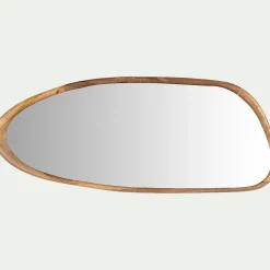 Miroir ovale en bois de manguier H120cm - naturel