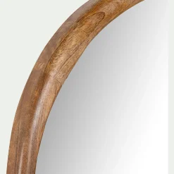Miroir ovale en bois de manguier H120cm - naturel