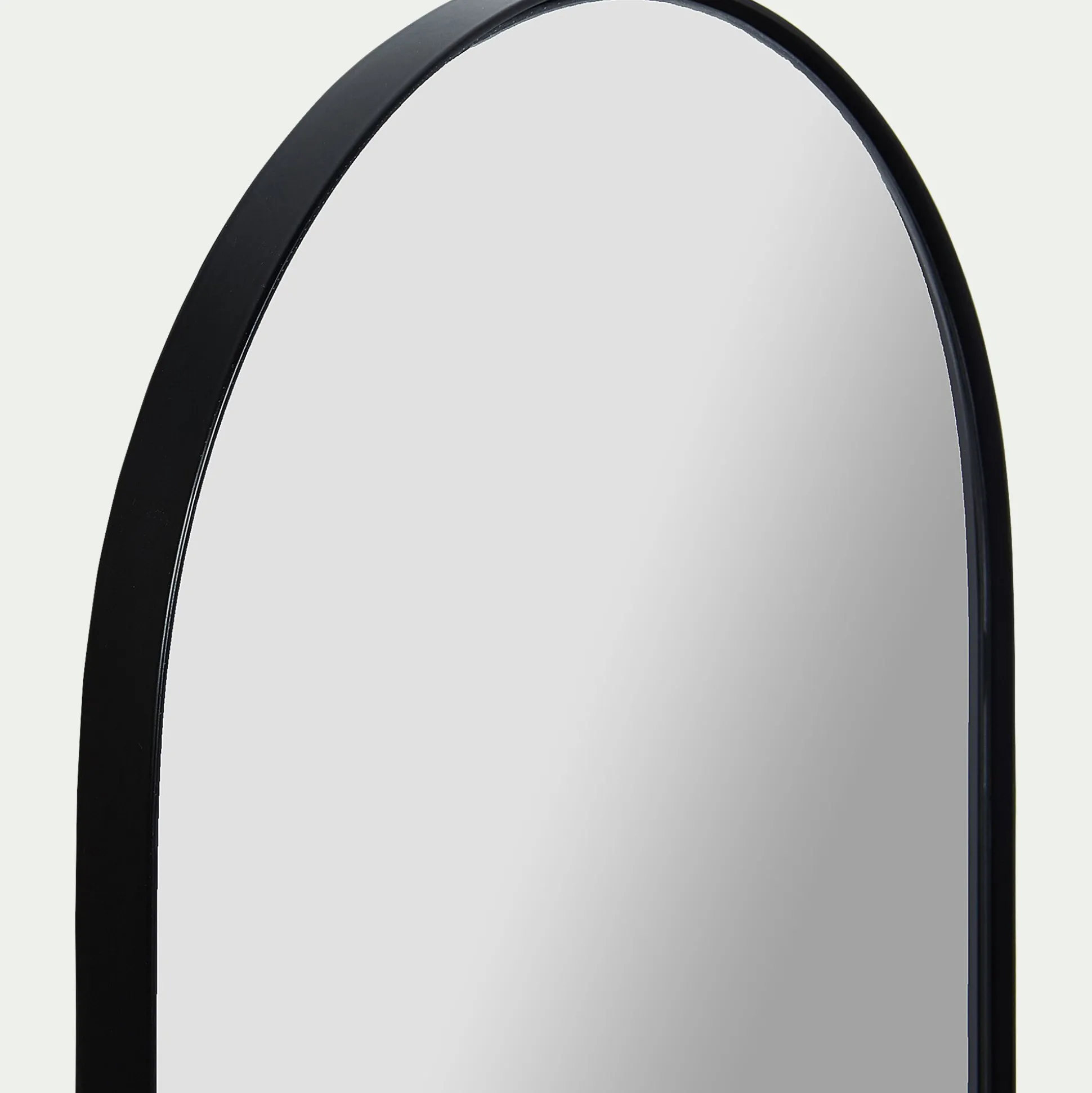 Miroir ovale en métal reflets bleutés - noir 30x120cm