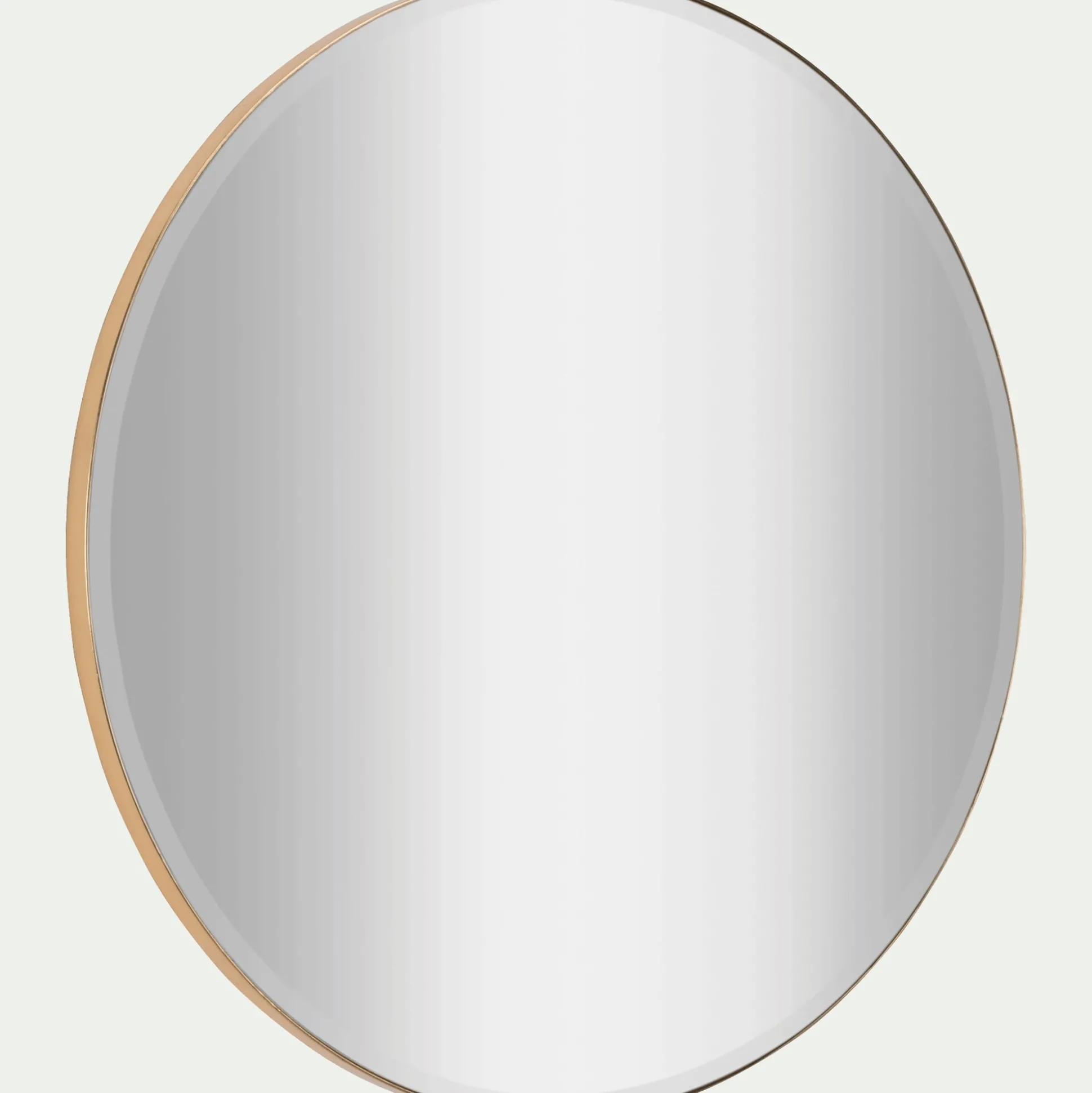Miroir rond avec pourtour en métal D100 cm - doré