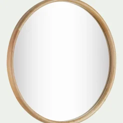 Miroir rond en bois de manguier - naturel D70cm