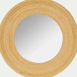 Miroir rond en bois naturel D40,5cm