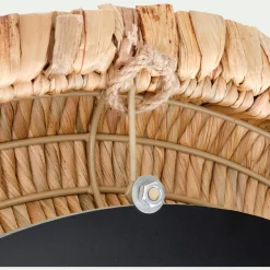 Miroir rond en jacinthe d'eau D61cm - naturel