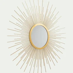 Miroir soleil en métal - doré D64,5cm