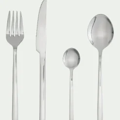 Ménagère 24 pièces en acier inoxydable poli - gris argenté