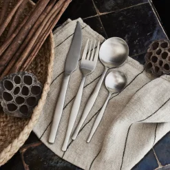 Ménagère 16 pièces en inox satiné - gris argenté