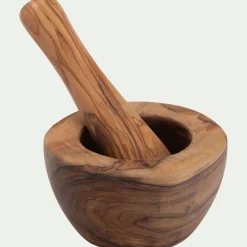 Mortier en bois d'olivier D12cm - bois foncé