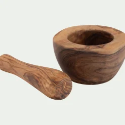Mortier en bois d'olivier D12cm - bois foncé