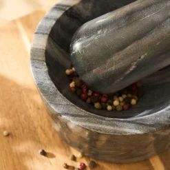 Mortier et pilon en marbre - gris