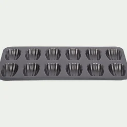 Moule à 12 madeleines en acier - gris anthracite