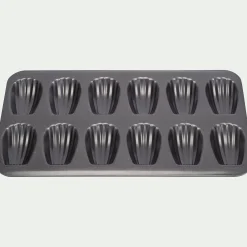 Moule à 12 madeleines en acier - gris anthracite