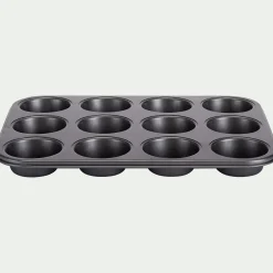 Moule 12 mini muffins en acier - gris anthracite