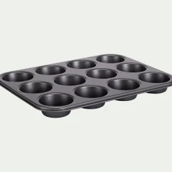 Moule 12 mini muffins en acier - gris anthracite