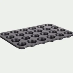 Moule 24 mini muffins en acier - gris anthracite