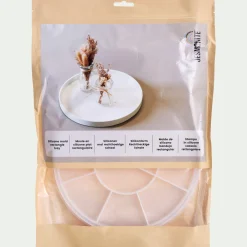 Moule plateau rond D26,5cm en silicone - blanc translucide