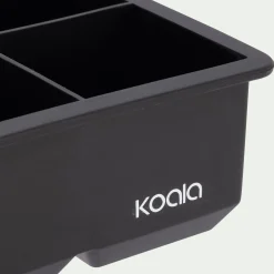 Moule pour 6 glaçons carrés en silicone - noir