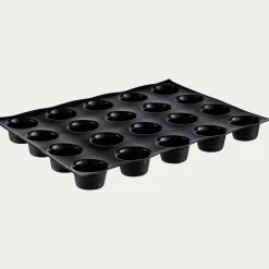 Moule pour 20 muffins en fibre de verre et silicone - noir