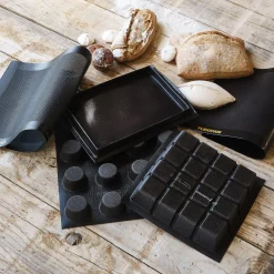 Moule tablette en fibre de verre et silicone 21x21cm - noir