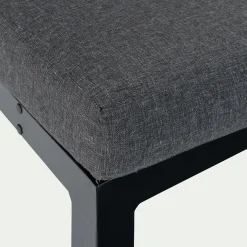 Méridienne de jardin en aluminium et eucalyptus - noir (2 places)