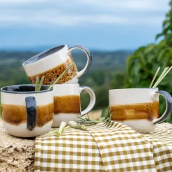 Mug en grès peint 40cl - marron