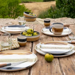 Mug en grès peint 40cl - marron