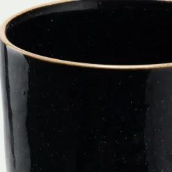 Mug en grès recyclé D9,2cm - noir