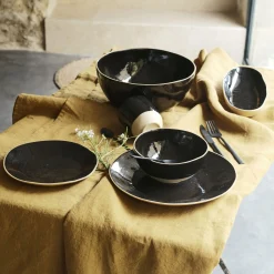 Mug en grès recyclé D9,2cm - noir