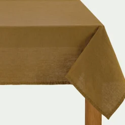 Nappe en lin lavé 150x250cm - brun alep