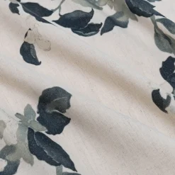 Nappe motif floral en lin et coton 150x250cm - beige