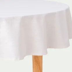 Nappe ronde en coton D150cm - blanc écru