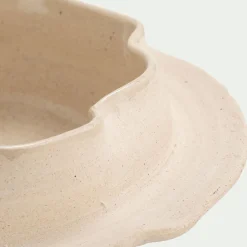 Objet déco à poser en grès D25xH7,5cm - beige