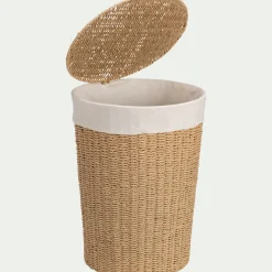 Panier à linge en corde de papier rond H54xD40 cm - naturel