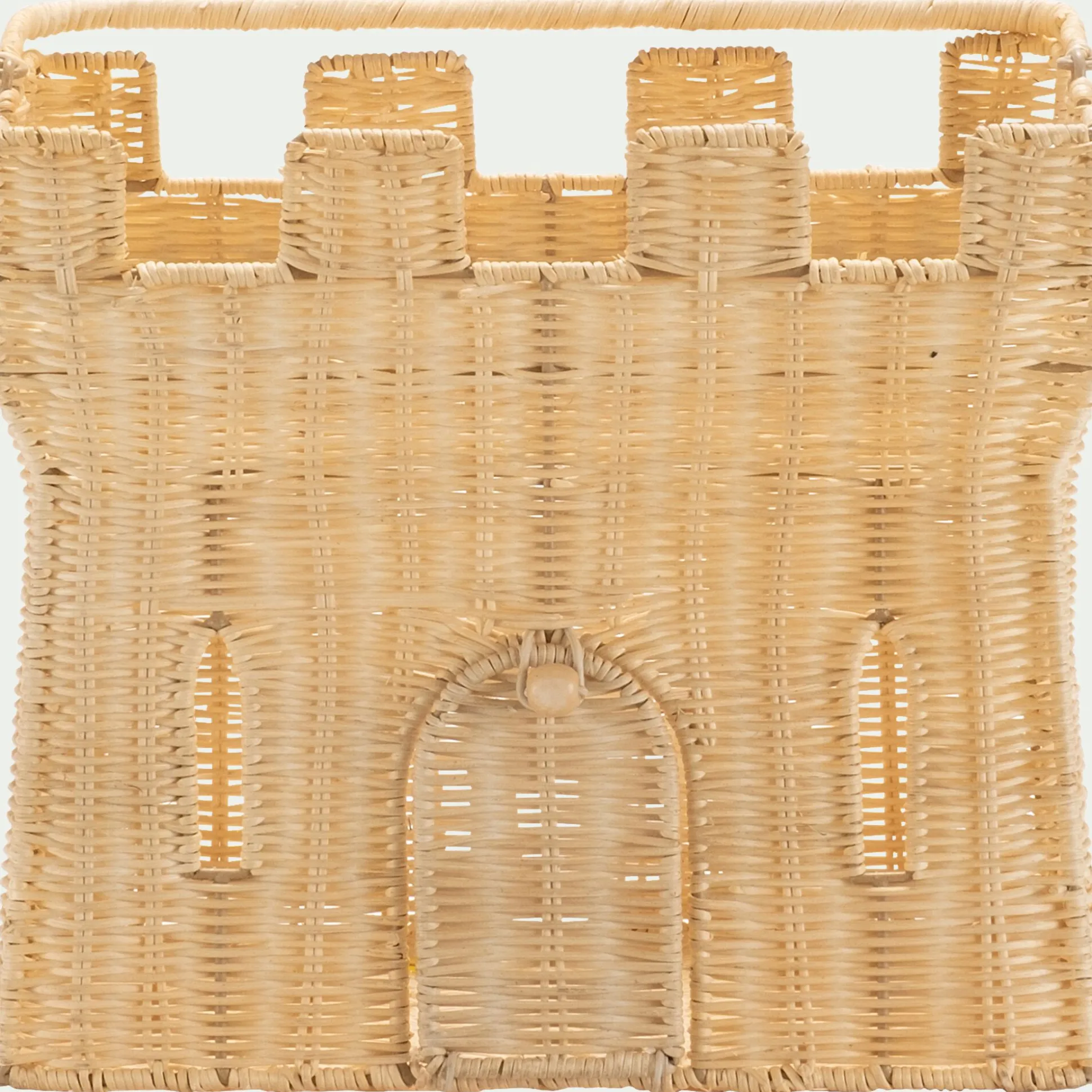 Panier de rangement château en rotin H26cm - naturel