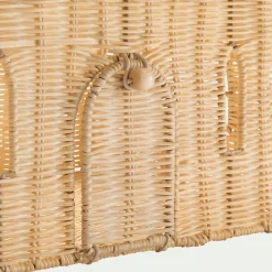 Panier de rangement château en rotin H26cm - naturel