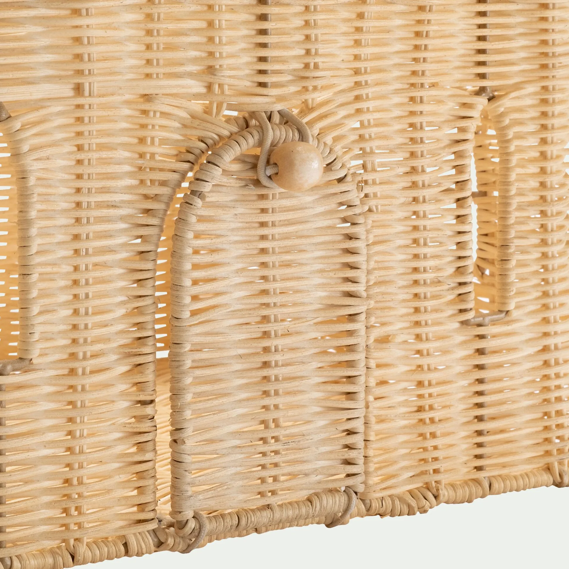 Panier de rangement château en rotin H26cm - naturel