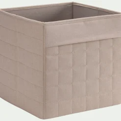 Panier de rangement cubique en tissu L30cm - beige