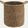 Panier de rangement en jonc de mer D32xH40cm - naturel