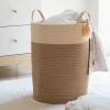 Panier de rangement en polycoton D38xH50cm - beige