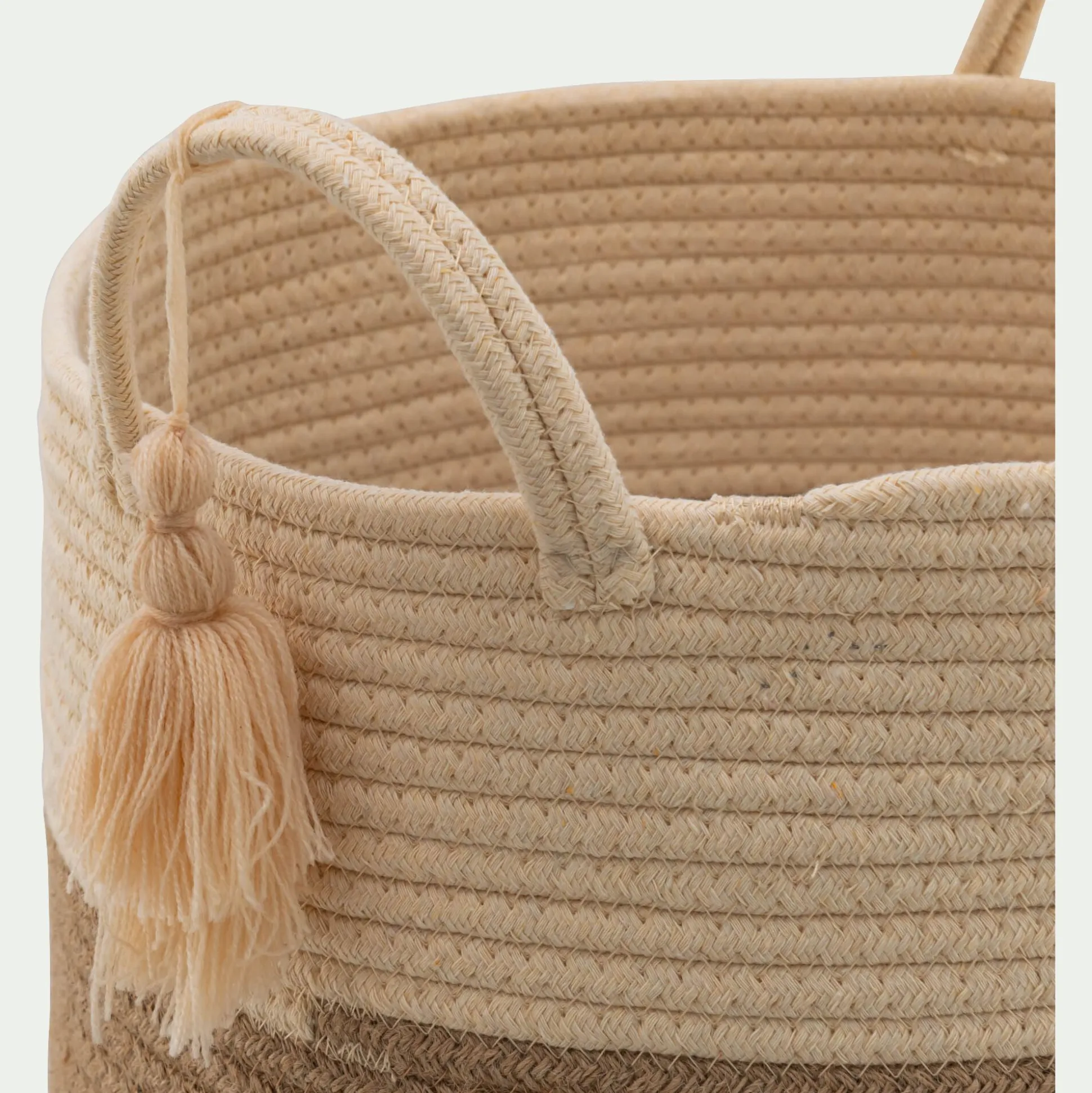 Panier de rangement en polycoton D38xH50cm - beige