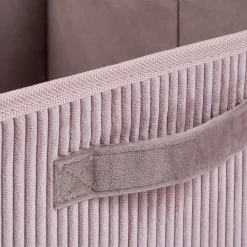 Panier de rangement en velours côtelé - rose H30xL30cm