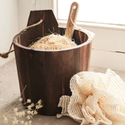 Panier de rangement wenge en bois - marron