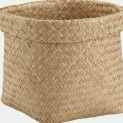 Panier en jonc de mer - naturel H18xD24cm