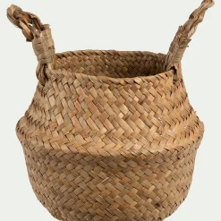 Panier en jonc de mer - naturel H14,5xD16,5cm