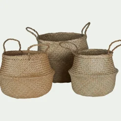 Panier en jonc de mer D30cm - naturel