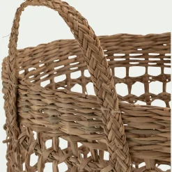 Panier tressé en jonc de mer D30xH30cm - naturel