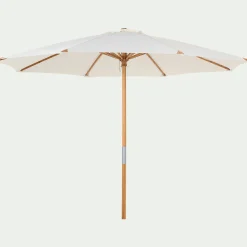 Parasol droit en bambou D270cm - blanc écru