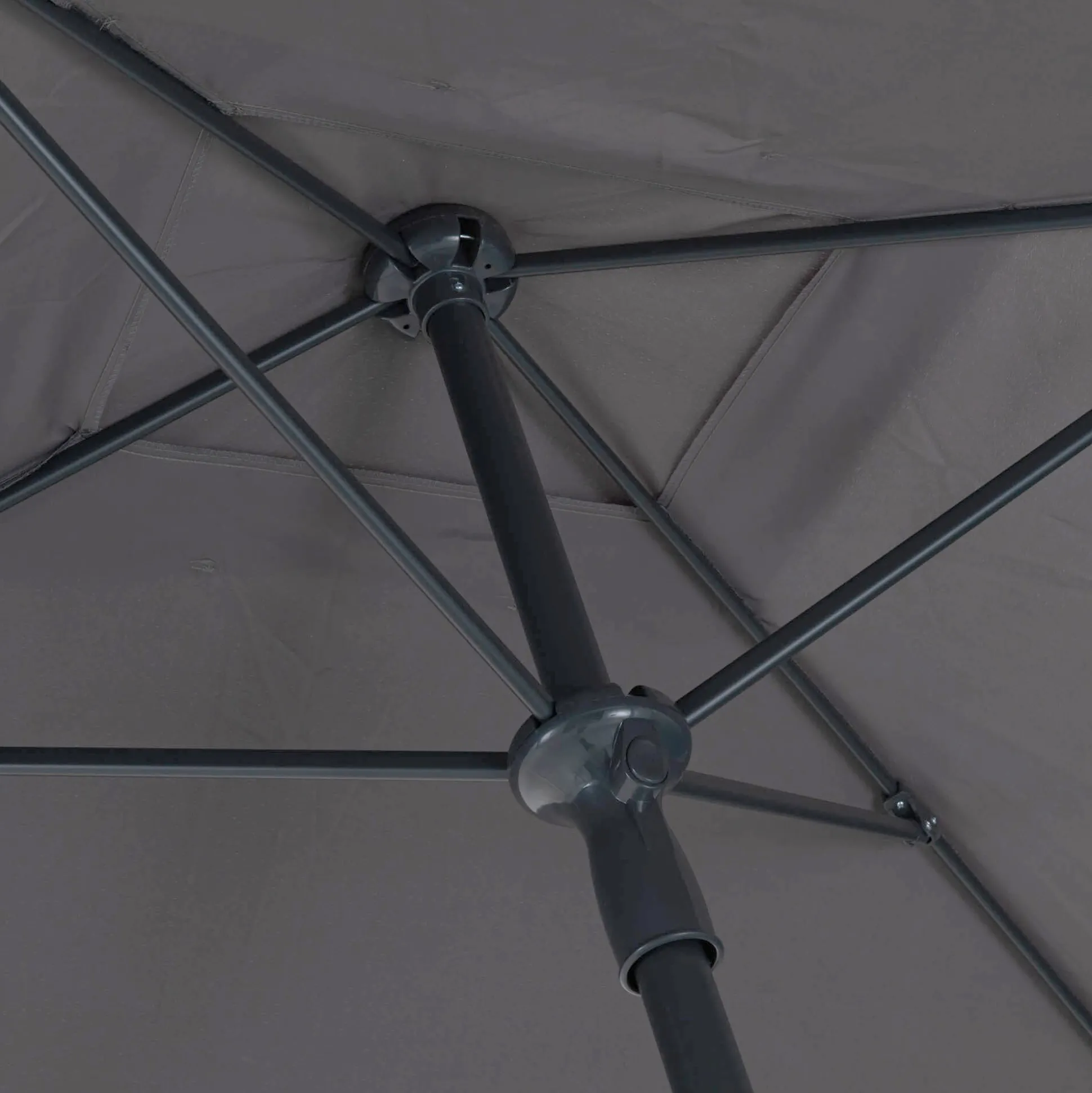 Parasol droit en tissu et métal 200x300cm - gris