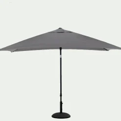 Parasol droit en tissu et métal 200x300cm - gris